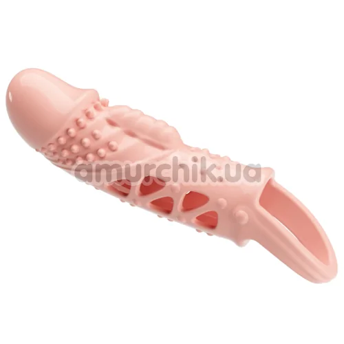 Насадка на пенис с вибрацией Pretty Love Penis Sleeve Cecelia, телесная - Фото №1