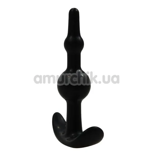 Анальна пробка Smiling Butt Plug з кульками, чорна