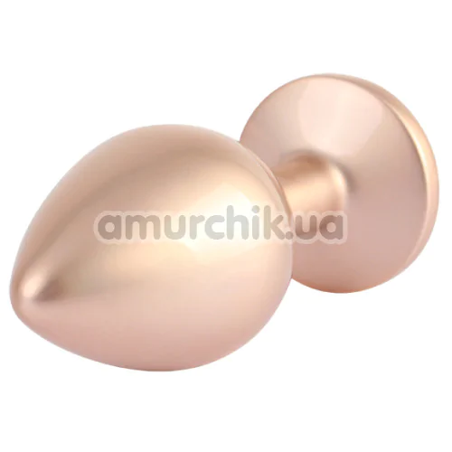Анальная пробка с прозрачным кристаллом Matrix Mont Candy Rose Gold Gem Metal Plug M, золотая