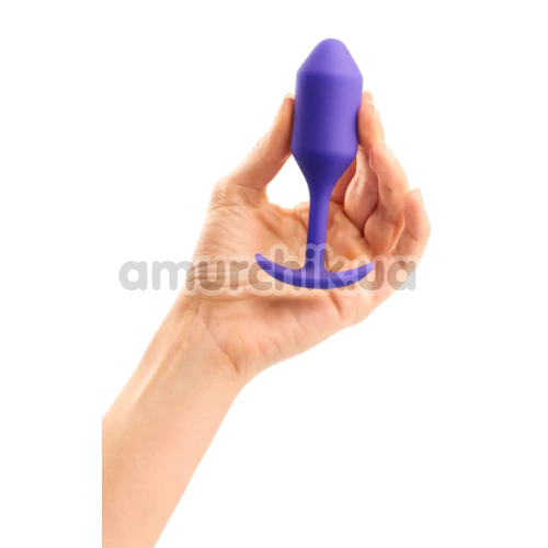 Анальна пробка зі зміщеним центром ваги B-Vibe Snug Plug 2, фіолетова