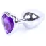 Анальна пробка з фіолетовим кристалом Exclusivity Jewellery Silver Heart Plug, срібна - Фото №1