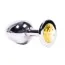 Анальна пробка з жовтим кристалом SWAROVSKI Steel Jewel Plug, срібна