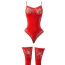 Комплект JSY Sexy Lingerie WW7238, красный: боди + чулки - Фото №5