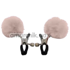 Затискачі для сосків з помпонами DS Fetish Metal Nipple Clamps, світло-рожеві - Фото №1