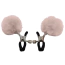 Зажимы для сосков с помпонами DS Fetish Metal Nipple Clamps, светло-розовые - Фото №1