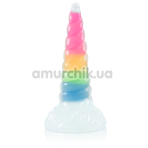 Фаллоимитатор Creature Cocks Uni-Glow Glow-in-the-Dark Rainbow Silicone Dildo, разноцветный