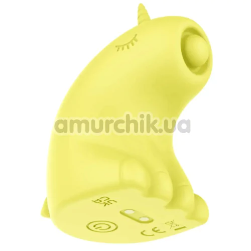Кліторальний вібратор з пульсацією Univibe Sexy Unicorn, жовтий