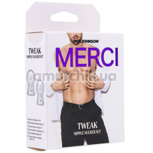 Вакуумні стимулятори для сосків Merci Tweak Nipple Sucker Set, прозорі