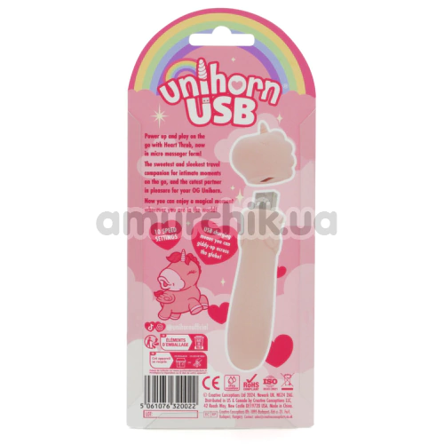 Кліторальний вібратор Unihorn Usb Heart Throb, рожевий