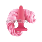 Анальна пробка з рожевим хвостом Unicorn Tails Pastel, рожева - Фото №1