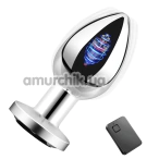 Анальна пробка з вібрацією Vibrating Butt Plug M, срібна - Фото №1