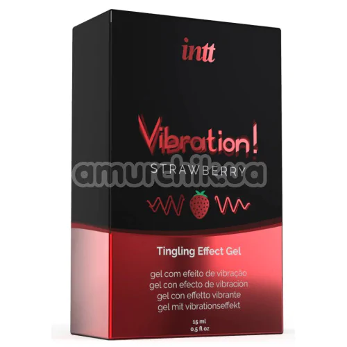 Возбуждающий гель с эффектом вибрации Intt Vibration Strawberry Tingling Effect Gel - клубника, 15 мл