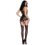 Комбінезон Music Legs Shredded Peek A Boo Suspender Bodystocking, чорний - Фото №2
