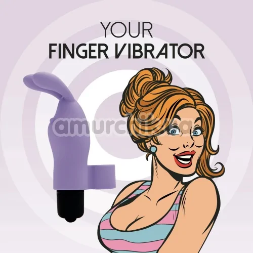 Насадка на палець з вібрацією FeelzToys Magic Finger Bunny Vibrator, фіолетова