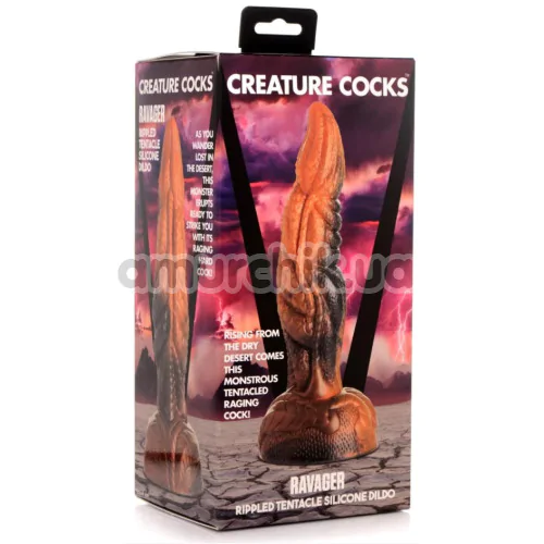 Фалоімітатор Creature Cocks Ravager, помаранчево-коричневий