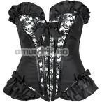 Корсет Leg Avenue Burlesque Grace Lace Overlay Corset with Lace Up Back, черный - Фото №1