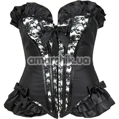 Корсет Leg Avenue Burlesque Grace Lace Overlay Corset with Lace Up Back, чорний - Фото №1