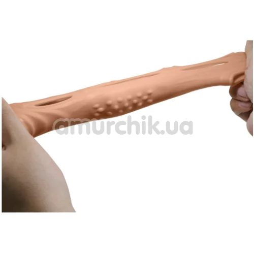 Насадка на пенис с вибрацией Pretty Love Brad, темно-телесная