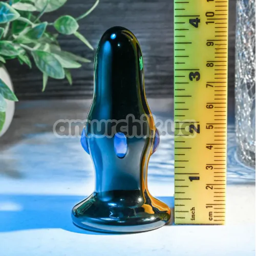 Анальна пробка с вібрацією Adam & Eve Rear Rocker Vibrating Glass Anal Plug, чорна