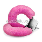 Наручники з рожевим хутром Crushious Love Cuffs, срібні - Фото №1