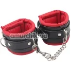 Наручники Behave! Luxury Fetish Super Soft Cuffs, чорно-червоні - Фото №1