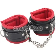 Наручники Behave! Luxury Fetish Super Soft Cuffs, чёрно-красные - Фото №1
