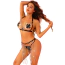 Комплект JSY Sexy Lingerie 8329, черный: бюстгальтер + трусики-стринги + пояс + украшения для сосков - Фото №3