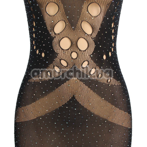 Сукня Star Night Sexy Sparkle Glitter Rhinestone Fishnet Dress, чорна