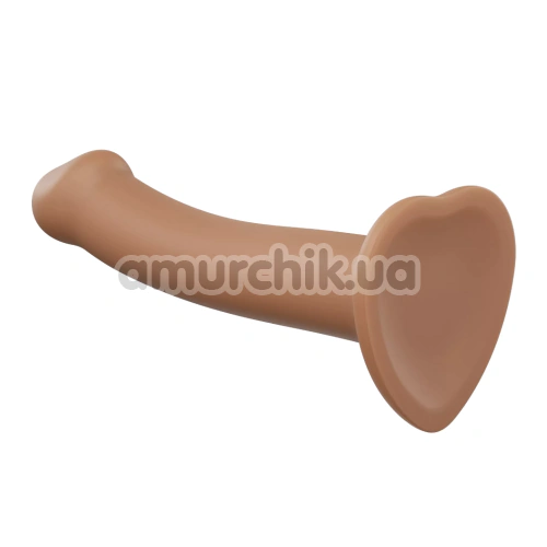 Фалоімітатор Strap-On-Me Dual Density Silicone Bendable Dildo S, світло-коричневий