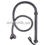 Батіг DS Fetish Whip Long з наконечником - серцем, чорний - Фото №1