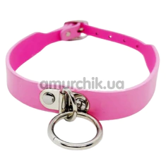 Ошейник DS Fetish Collar With Ring & Without Line, розовый - Фото №1
