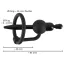 Уретральная вставка с кольцом для головки и вибрацией Penis Plug With A Glans Ring 3.5 & Vibration, черная - Фото №6