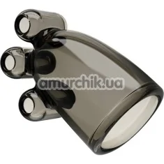 Мастурбатор для головки члена с вибрацией Vibrating Crystal Cap II, черный - Фото №1