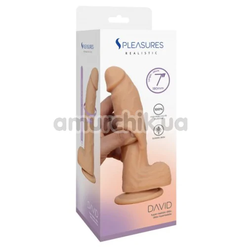 Фаллоимитатор S Pleasures Realistic David 7, телесный