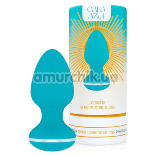 Анальна пробка з вібрацією Cala Azul Blanca Vibrating Anal Plug, блакитна