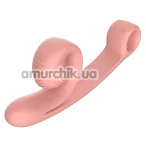Вибратор для клитора и точки G Snail Vibe Curve, персиковый - Фото №1