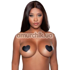Прикраси для сосків Be Wicked Heart Nipple Stickers 3 Sets, чорні - Фото №1