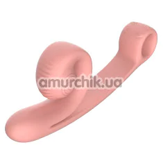 Вибратор для клитора и точки G Snail Vibe Curve, персиковый - Фото №1