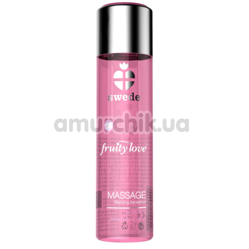 Массажное масло с согревающим эффектом Swede Fruity Love Sparkling Strawberry Wine - клубничное шампанское, 60 мл - Фото №1