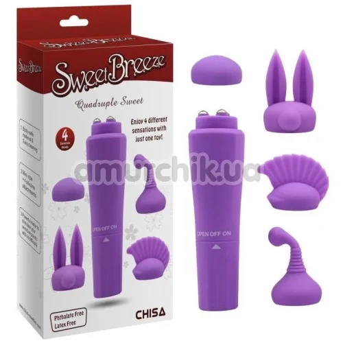 Вибратор Sweet Breeze Quadruple Sweet, фиолетовый
