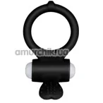 Виброкольцо Power Clit Cockring Heart, черное - Фото №1