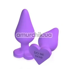 Анальная пробка Naughtier Candy Heart Small - Do Me Now, фиолетовая - Фото №1