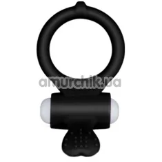 Віброкільце Power Clit Cockring Heart, чорне - Фото №1