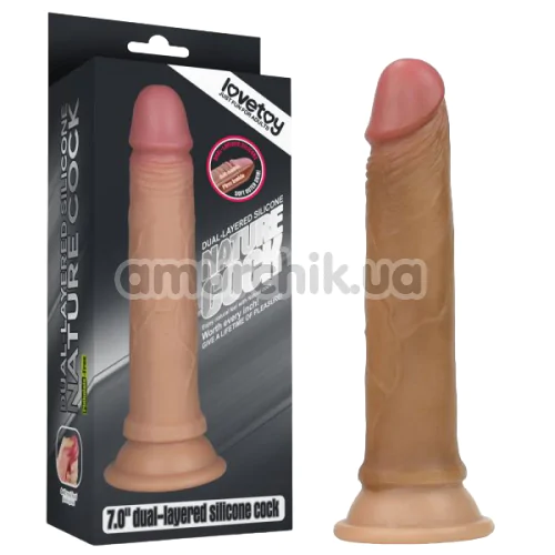 Фаллоимитатор Dual-Layered Silicone Nature Cock LVTOY002, коричневый