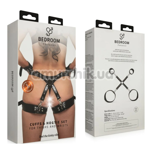 Фиксаторы для рук и ног Bedroom Fantasies Cuffs & Hogtie Set, черные