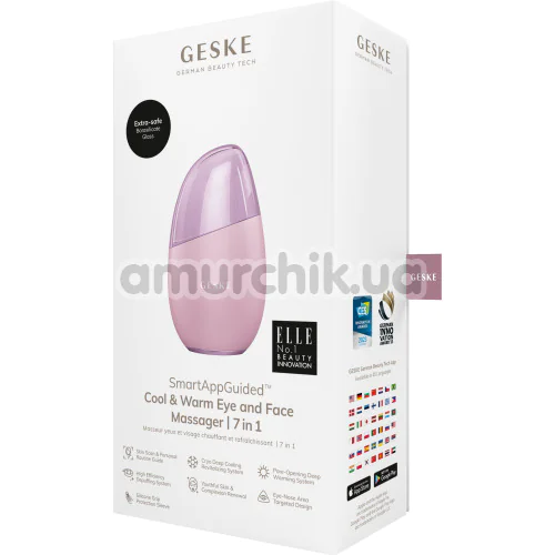 Массажер для глаз и лица Geske Cool & Warm Eye and Face Massager 7 in 1, светло-розовый