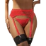 Комплект Star Night Lace Garter Belt With Thong, червоний: пояс для панчіх + трусики-стрінги - Фото №1