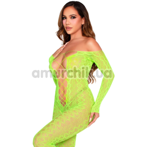 Комбинезон Leg Avenue Exotic Snake Crotchless Bodystocking, салатовый
