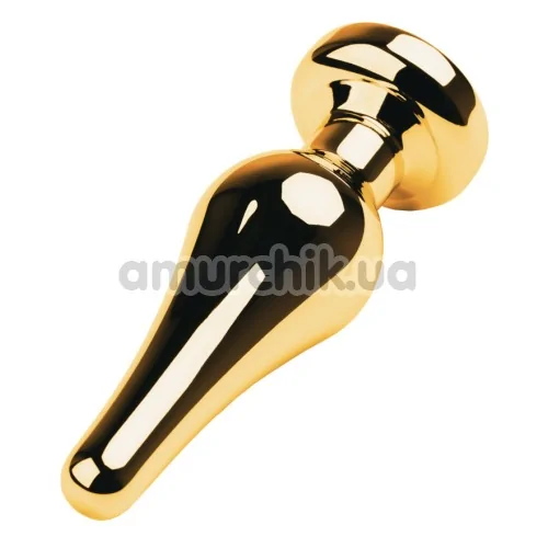 Анальна пробка з прозорим кристалом Toyfa Metal 717050-10, золота