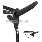 Подвійний страпон Fetish Tentation Strap-On with Double Dildo, чорний - Фото №1